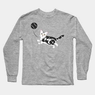 Playing American Shorthair Cat Long Sleeve T-Shirt